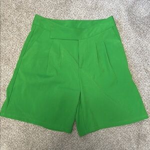 Vibrant Green High Waist Women's Shorts